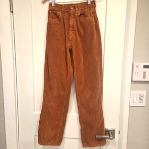 BDG High Rise Baggy Wide Corduroy Pants Rust Brown Size 24
